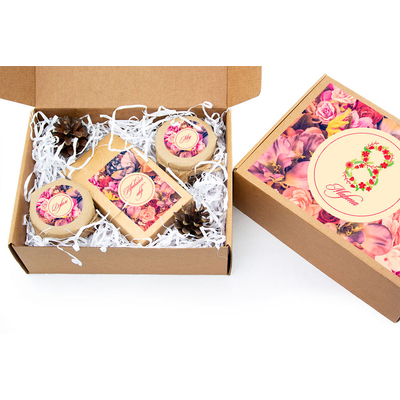 Набор «8 марта» с чаем, медом и джемом te4355