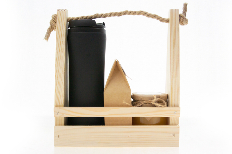 Набор деревянном ящике с термокружкой te618 - 5 - День рождения - EcoGift.by