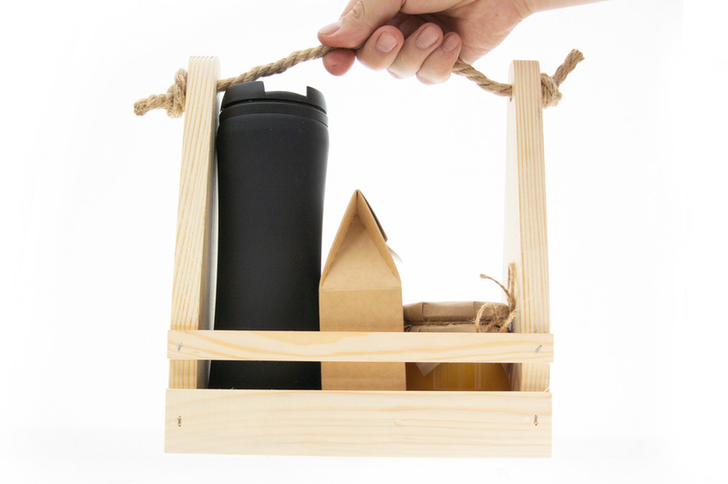 Набор в деревянном ящике с термокружкой te613 - 3 - День рождения - EcoGift.by
