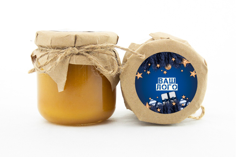 {[ru]:Корпоративный новогодний подарок арт: te32_022. Вид меда с вашим логотипом