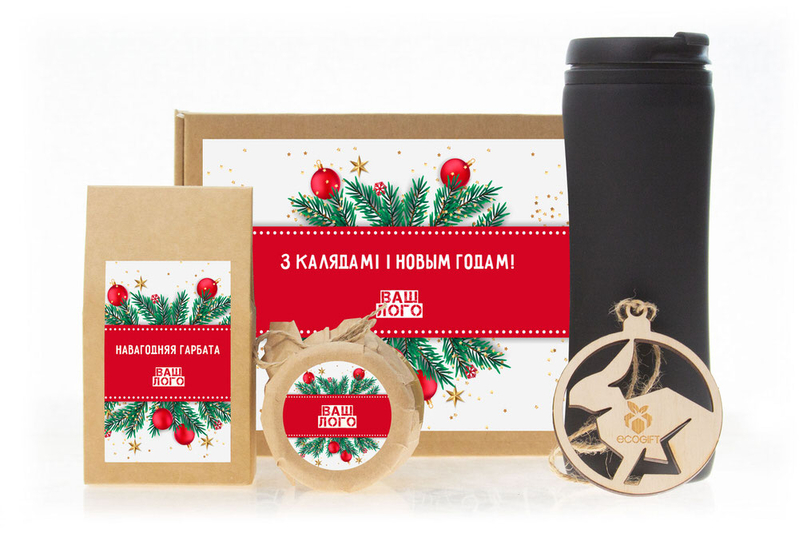 {[ru]:Новогодний корпоративный подарок с термокружкой и медом. Арт: te32_023