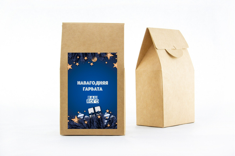 {[ru]:Корпоративный новогодний подарок арт: te32_022. Вид коробки чая с вашим логотипом